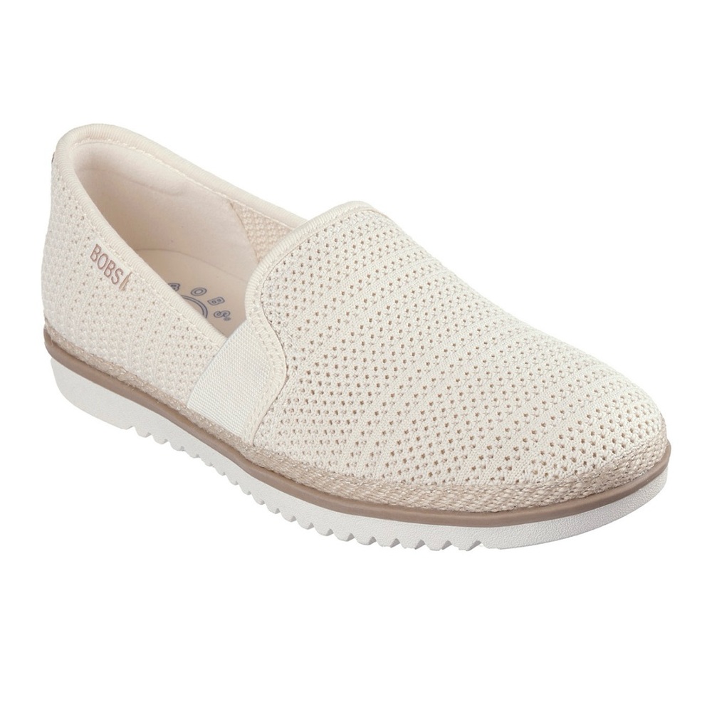 BOBS from Skechers Flexpadrille Too Chic Natural Color Memory Foam Slip-On Shoes